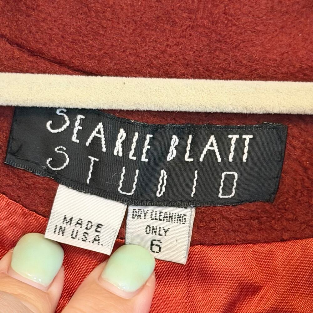 Vtg Searle Blatt Studio Camel Hair Trench Coat 6 Orange Long Luxury Classic Warm - Picture 8 of 8